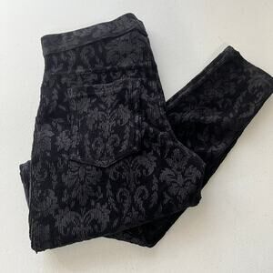 Hue Women' Leggings Black Gray Floral Size S
